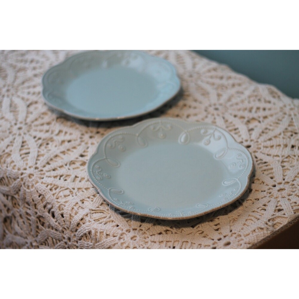 French Perle Ice Blue by Lenox Salad/Dessert Plate Set of 2